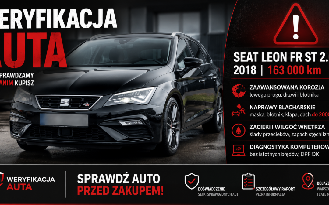 🚗 Seat Leon FR ST 2.0 TDI 150 KM 4Drive DSG (2018) – kolejne oględziny za nami!