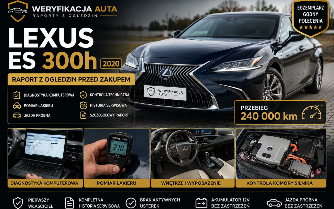 Lexus ES 300h 2020 z przebiegiem 240 tys. km – czy warto kupić? Raport z oględzin przed zakupem