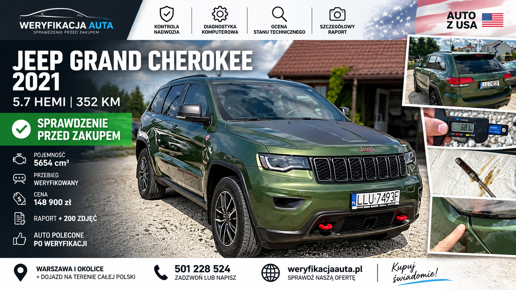 Sprawdzenie Jeep Grand Cherokee 2021 przed zakupem – 5.7 HEMI 352 KM z USA